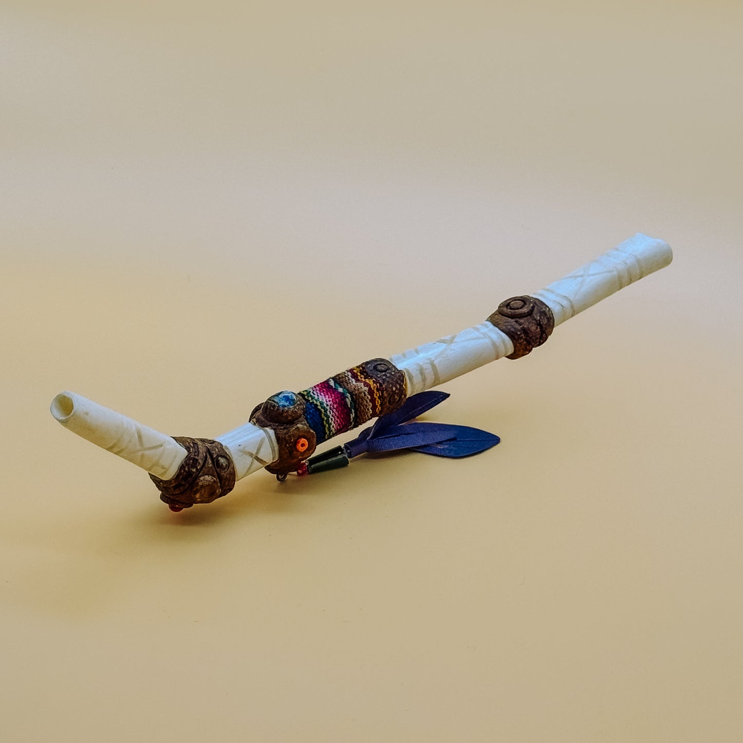 Sacred Valley Tepi - White Bone & Multicolor Textile