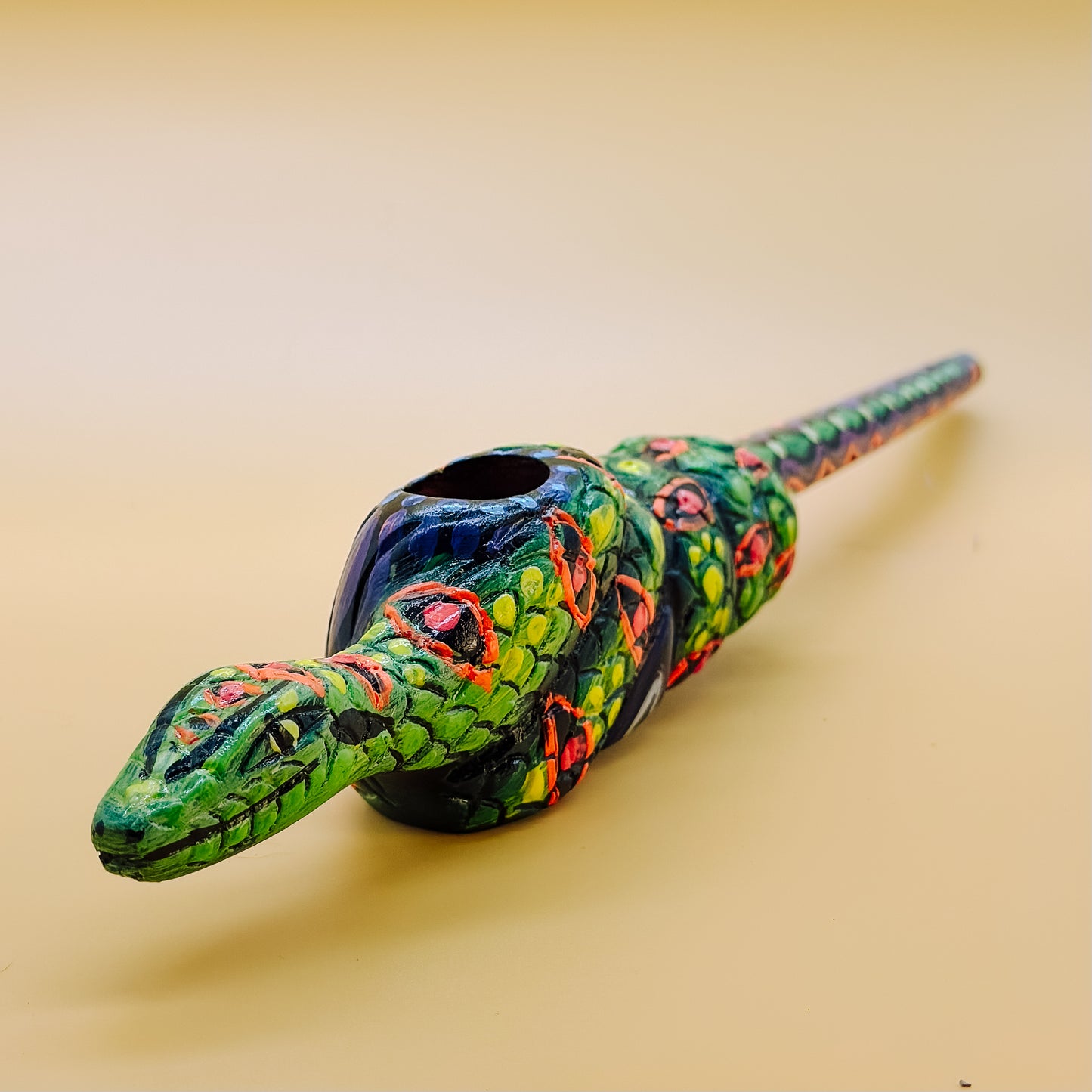 Shipibo Amazon Anaconda Prayer Pipe