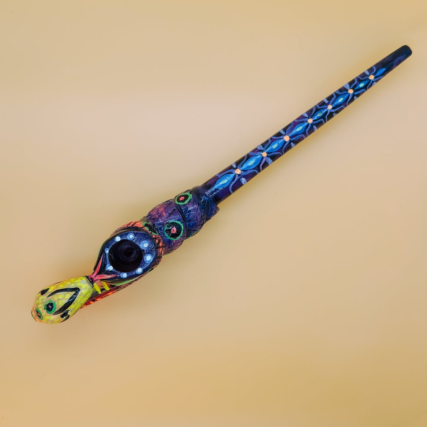Shipibo Serpent Prayer Pipe