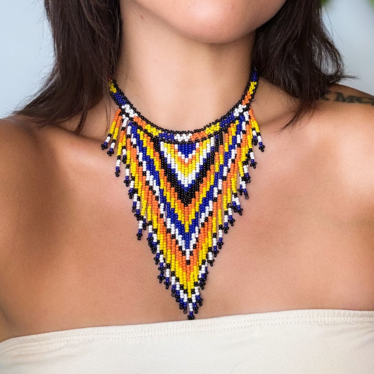 Huni Kuin Beaded Cascade Necklace