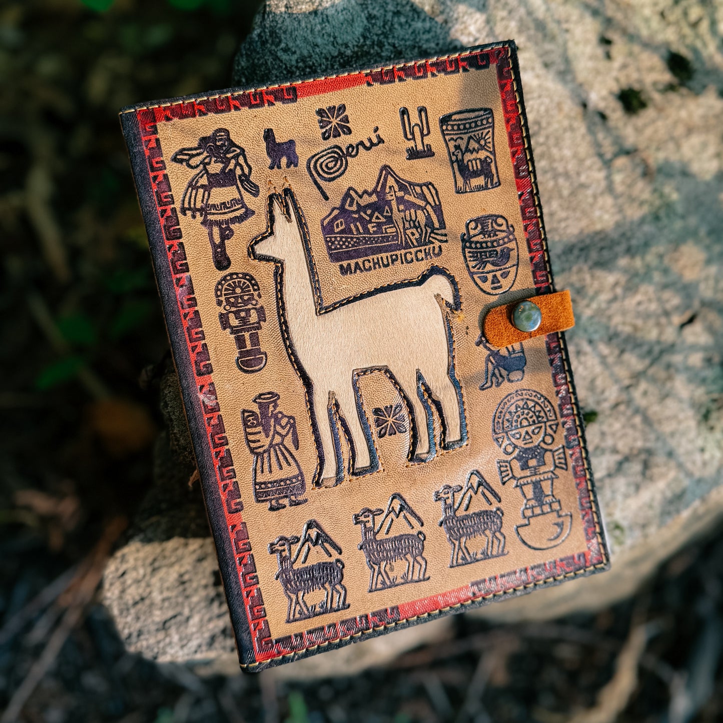 White Llama Leather Journal