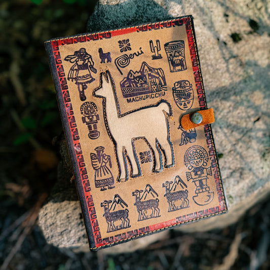 White Llama Leather Journal