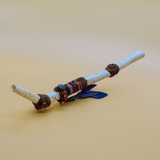 Sacred Valley Tepi - White Bone & Multicolor Textile