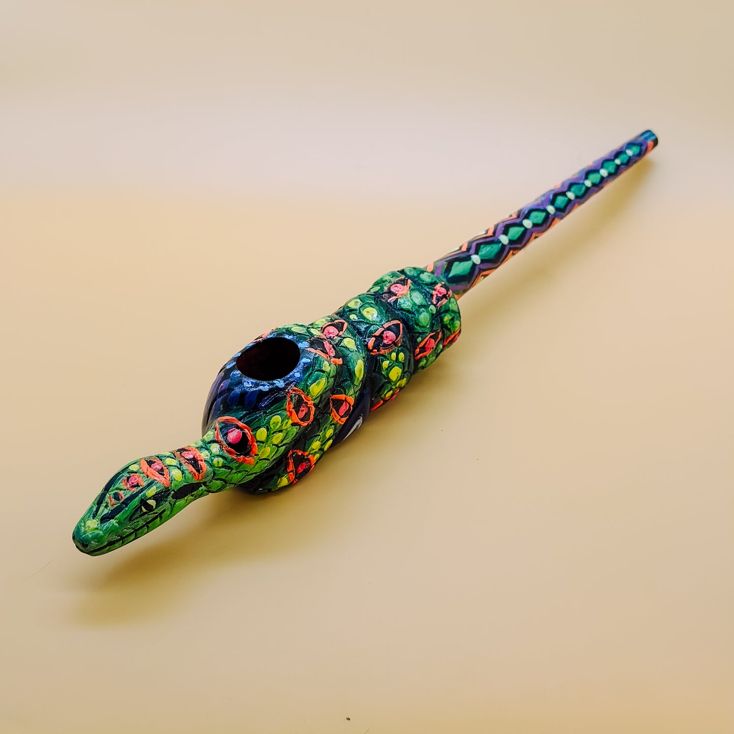 Shipibo Amazon Anaconda Prayer Pipe