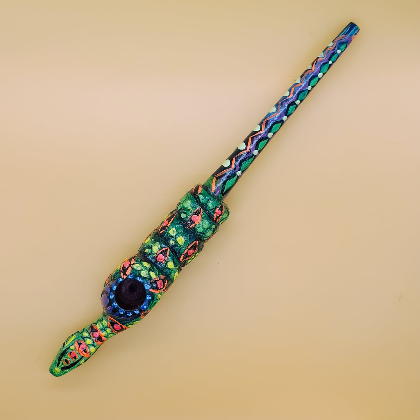 Shipibo Amazon Anaconda Prayer Pipe