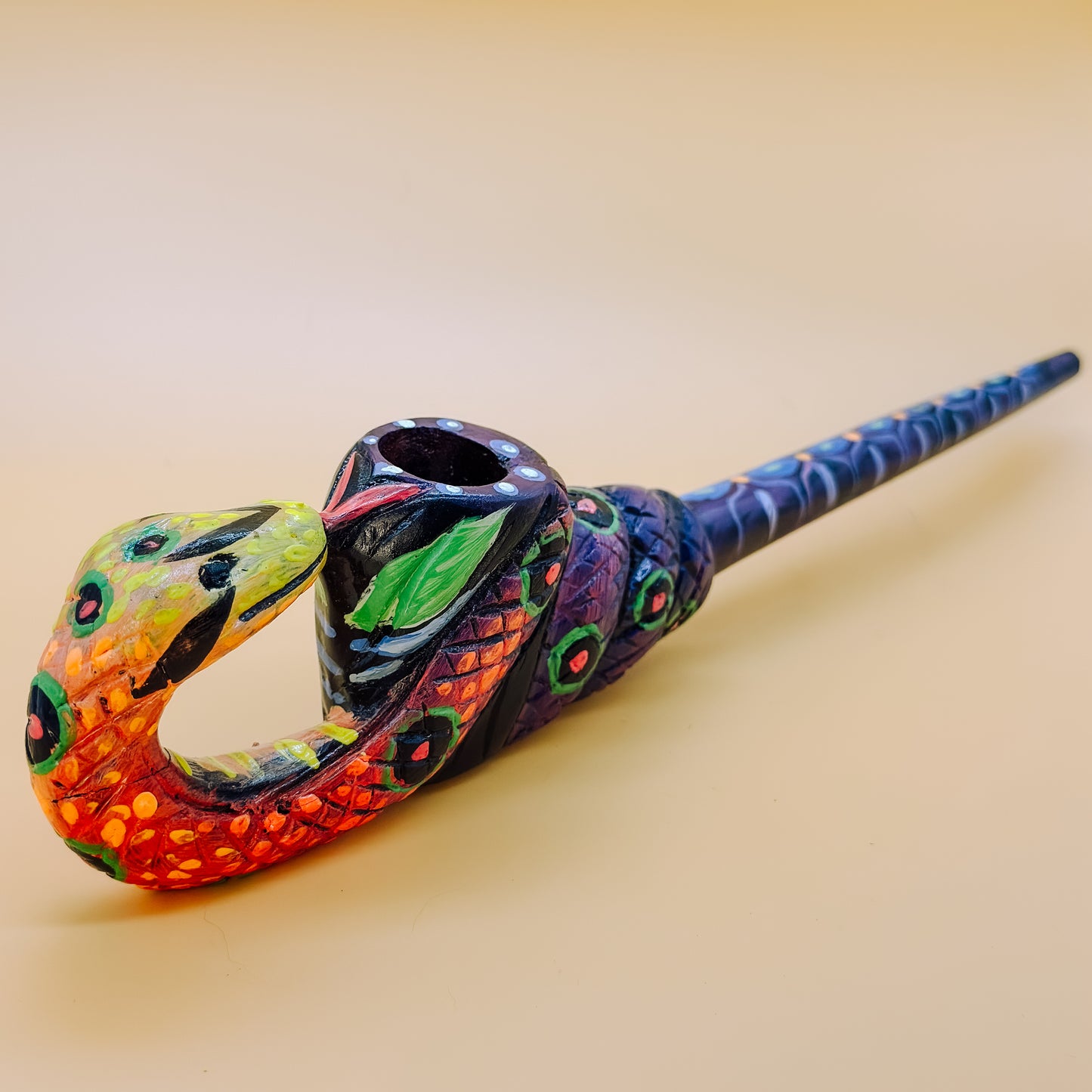 Shipibo Serpent Prayer Pipe