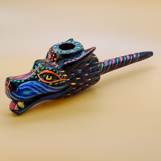 Shipibo Wolf Prayer Pipe