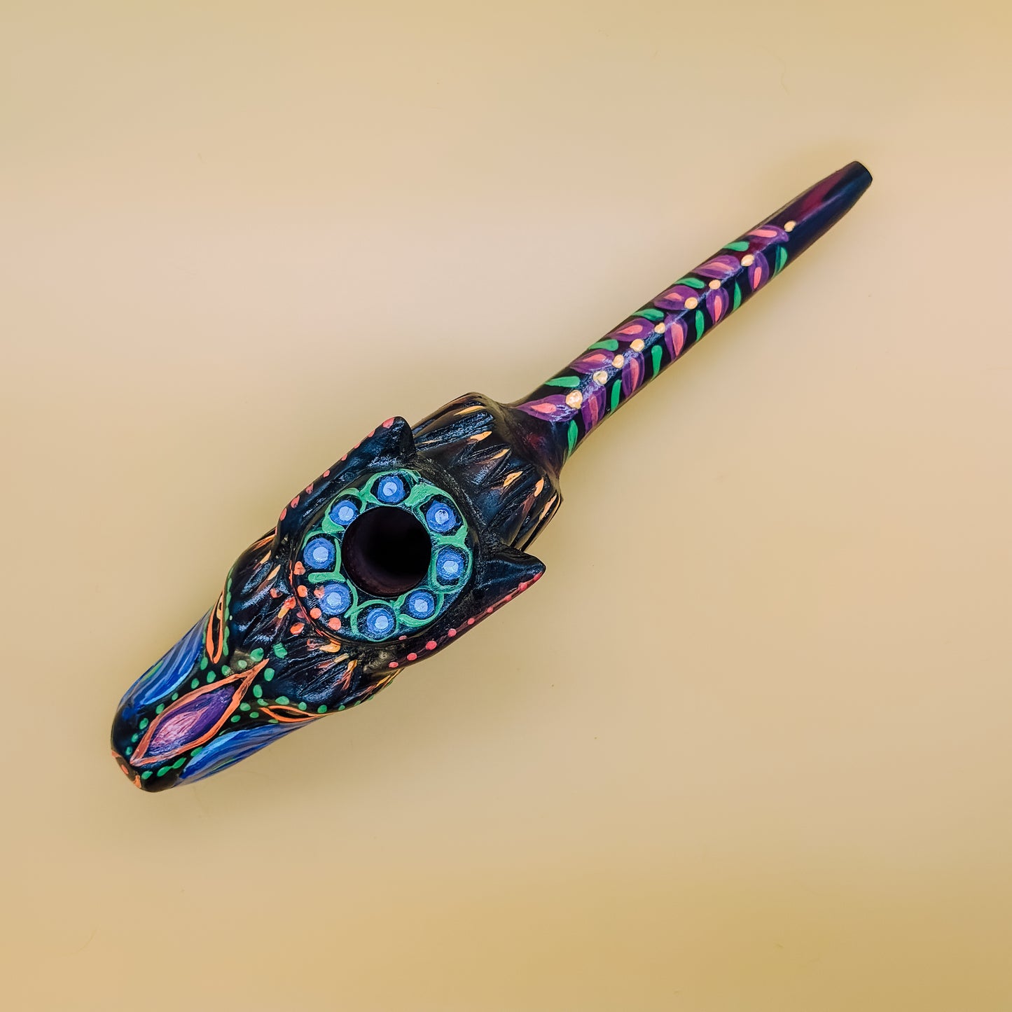 Shipibo Wolf Prayer Pipe