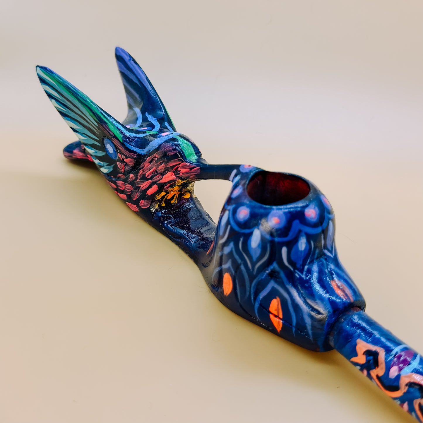 Shipibo Winged Humming Bird Prayer Pipe