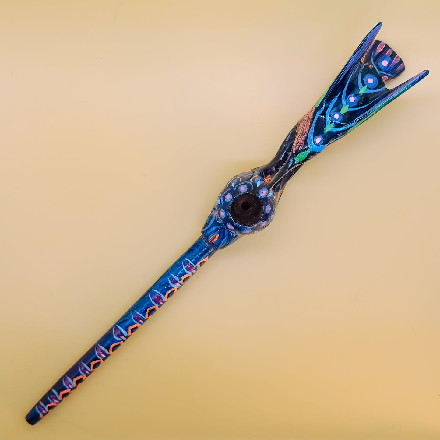 Shipibo Winged Humming Bird Prayer Pipe