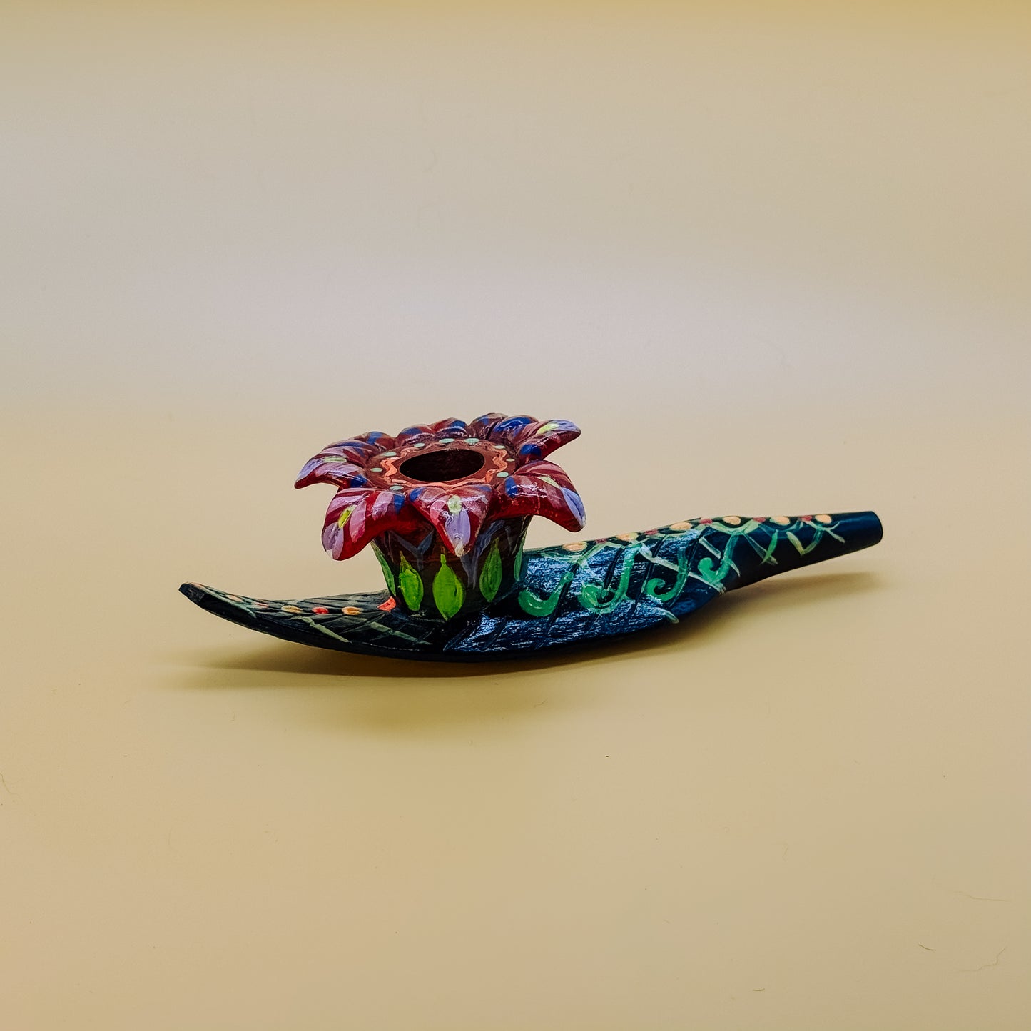 Shipibo Flower Prayer Pipe