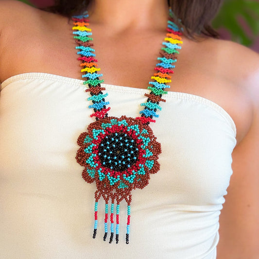 Huni Kuin Flower Ceremonial Beaded Necklace
