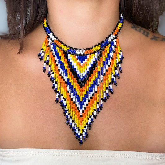 Huni Kuin Beaded Cascade Necklace