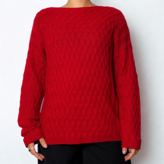 Pure Baby Alpaca Sweater - Red