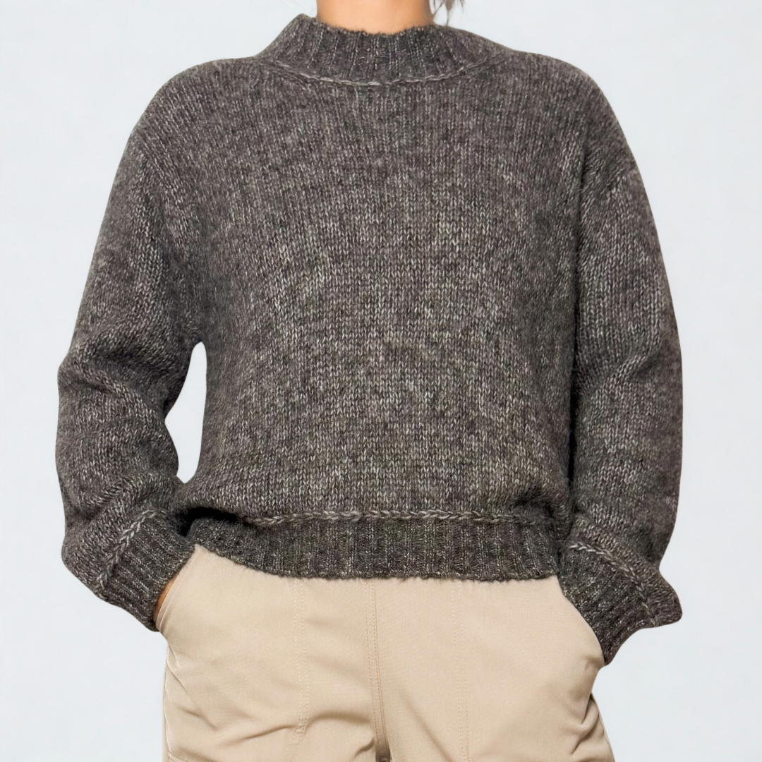 Pure Baby Alpaca Sweater - Charcoal Gray