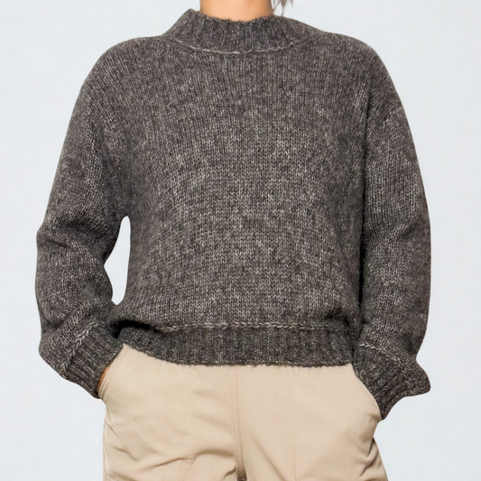 Pure Baby Alpaca Sweater - Charcoal Gray