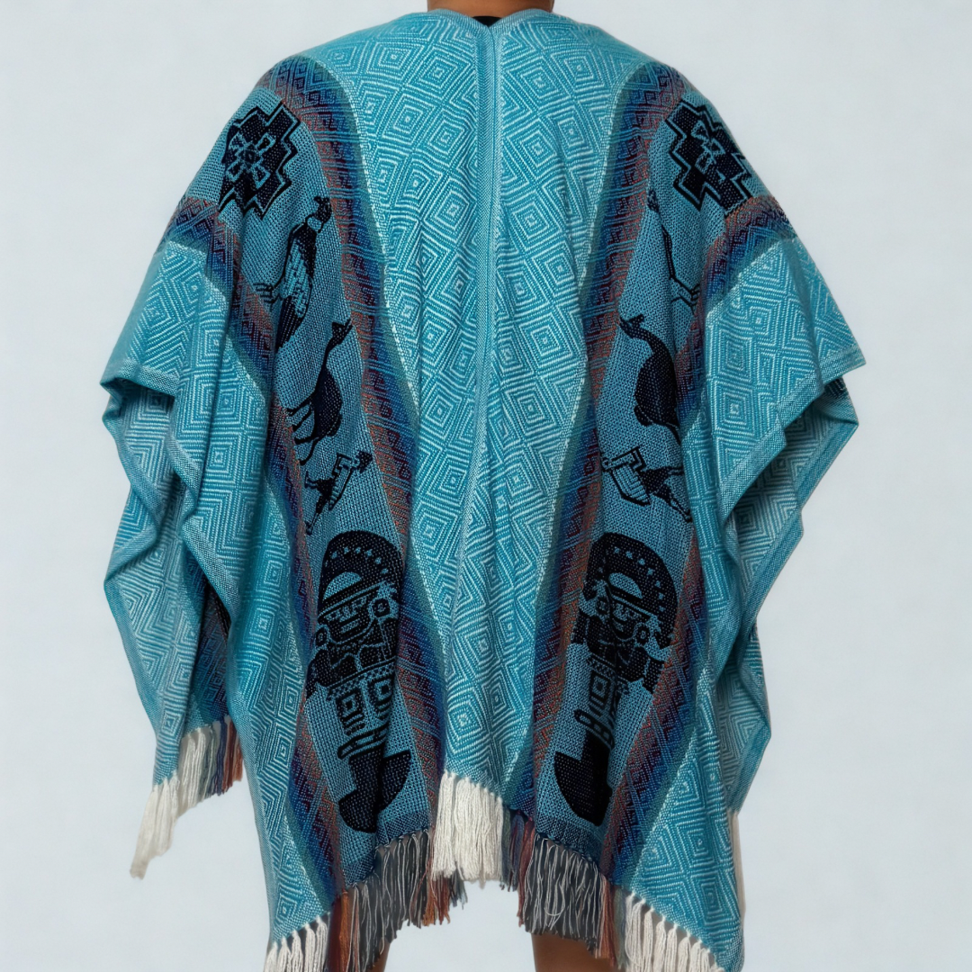 Peruvian Light Shawl - Turquoise Andean