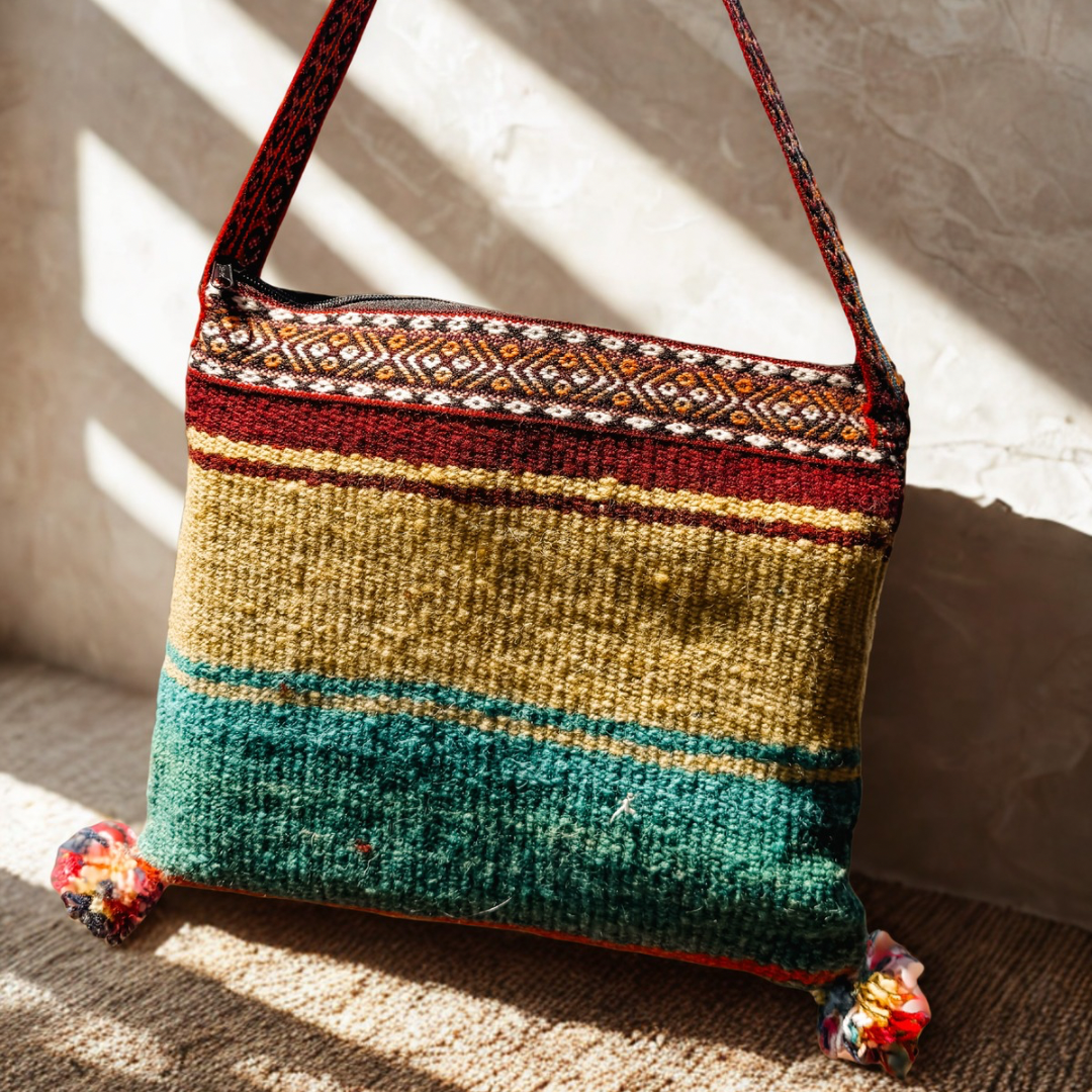Peruvian Textile Purse – Earth & Crimson
