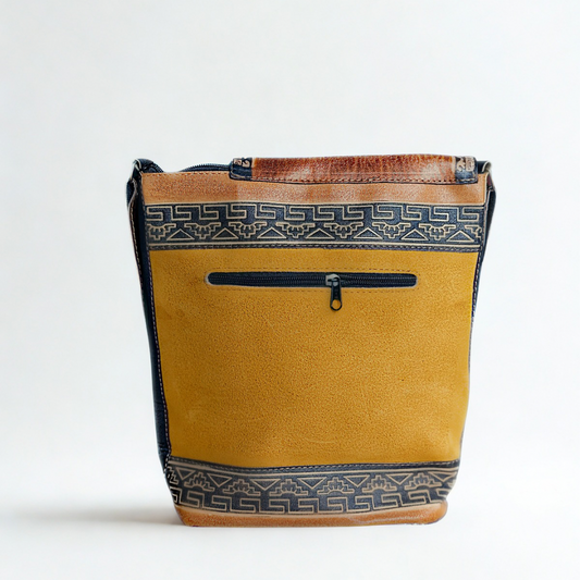 Acrylic Leather Andean Purse – Golden Llama
