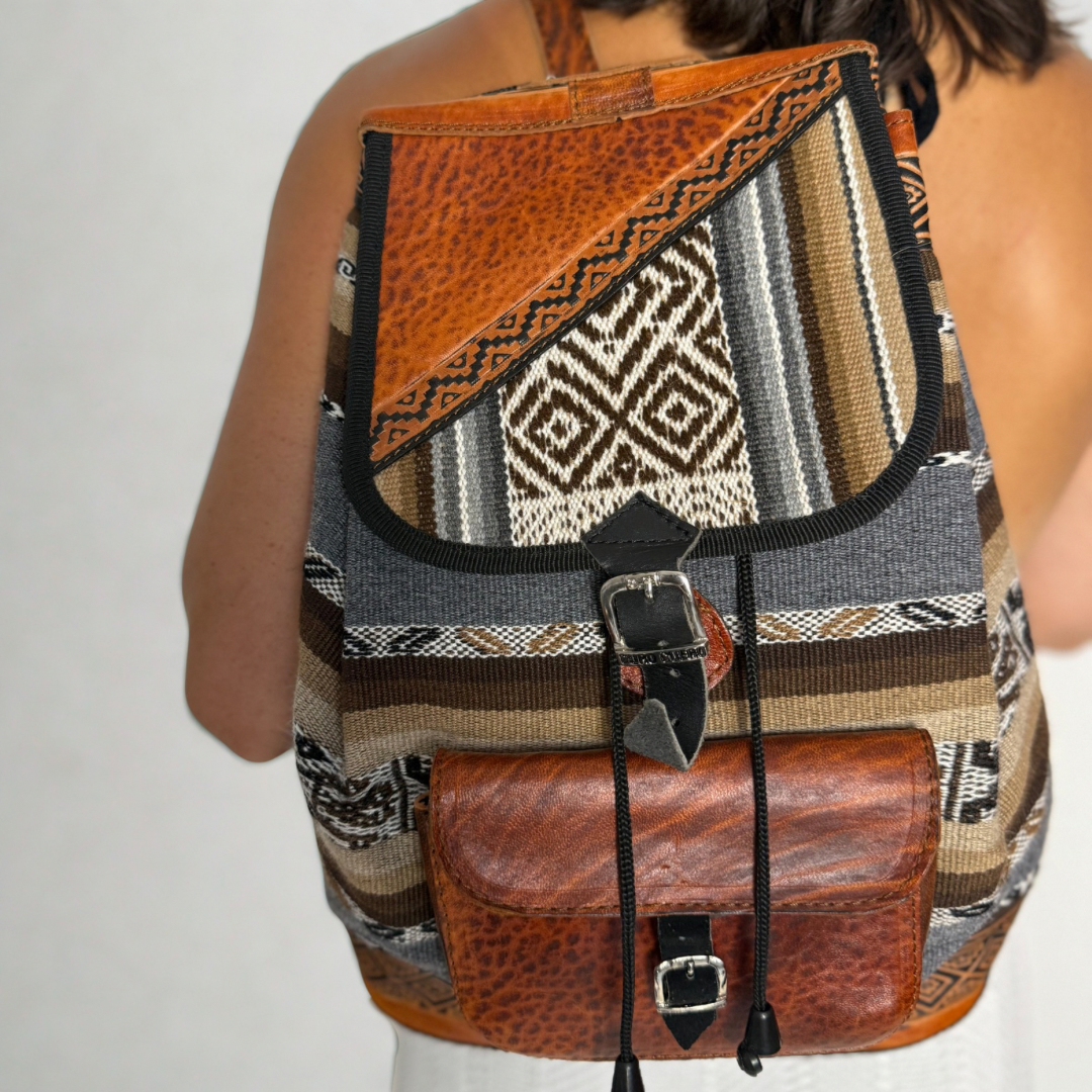 Real Leather Andean Backpack – Mountain Gray