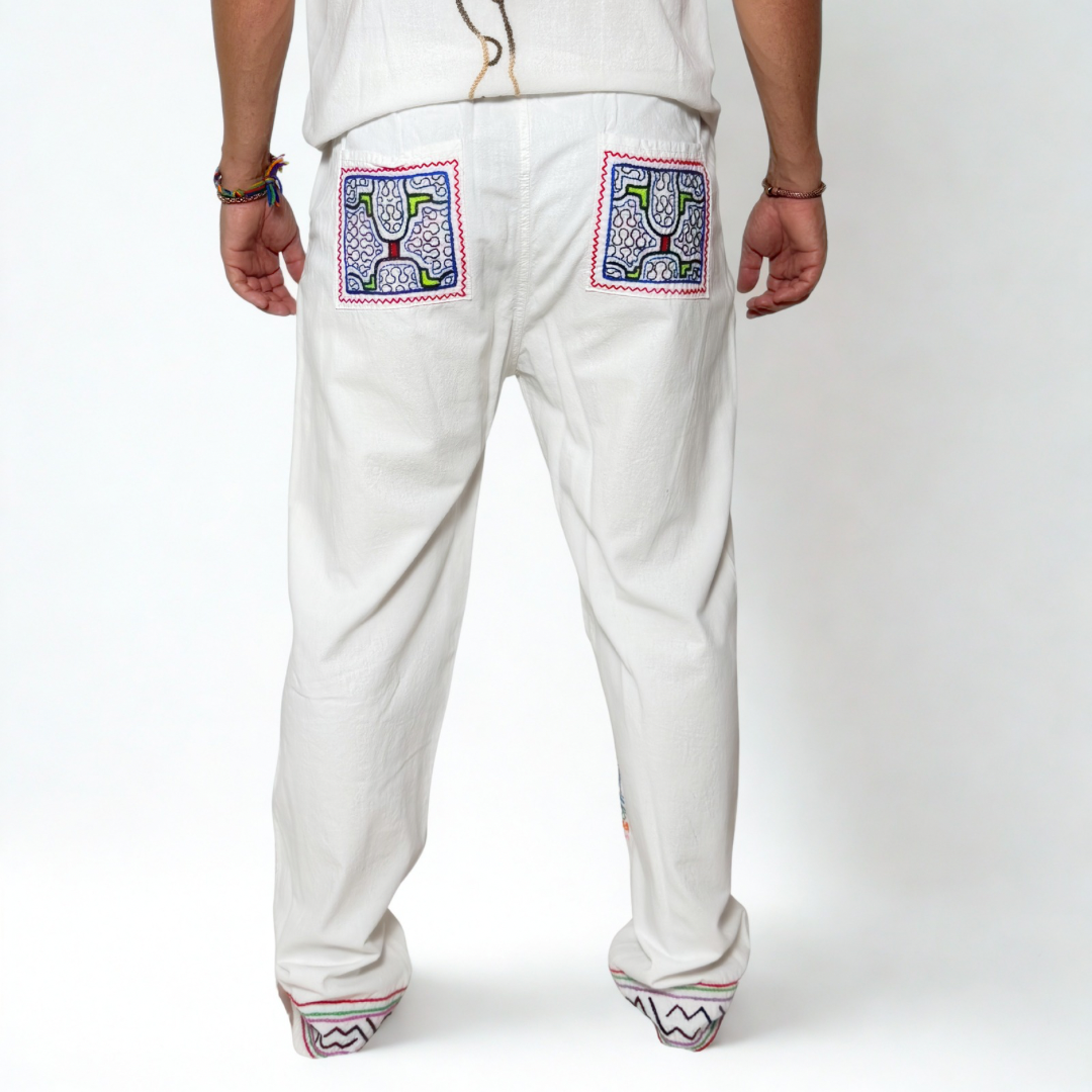 Shipibo Kene Embroidered Pants - Toe - Medium