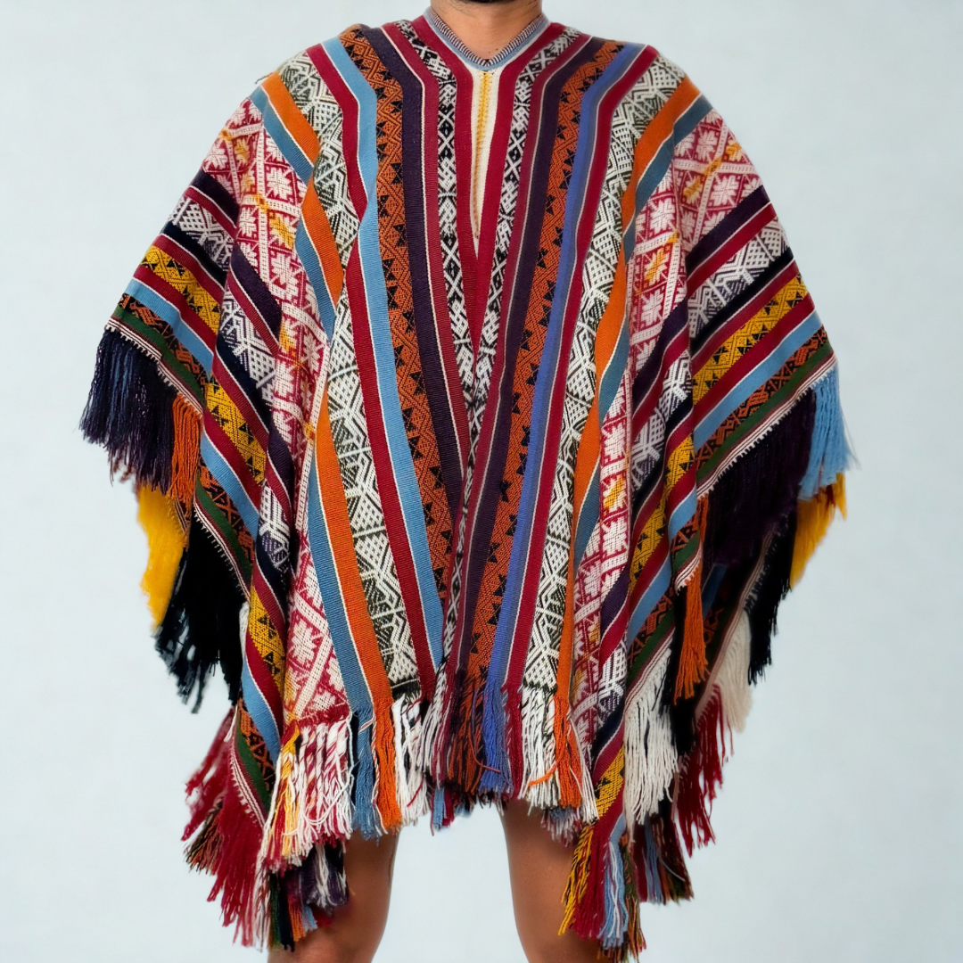 Andean Ceremonial Poncho - Sacred Valley Multicolor