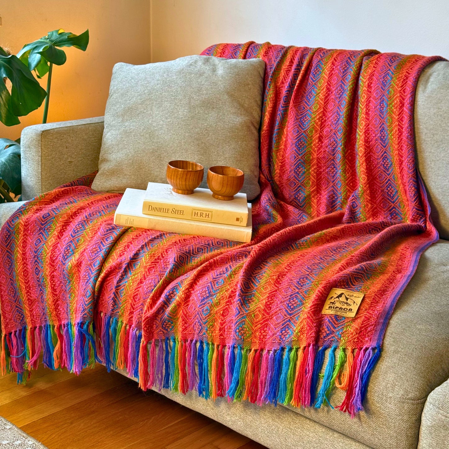 Andean Blanket No. 07 - full drape on sofa